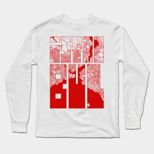 Istanbul, Turkey City Map Typography - Oriental Long Sleeve T-Shirt